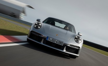 2021 Porsche 911 Turbo S Coupe (Color: GT Silver Metallic) Front Wallpapers 450x275 (93)