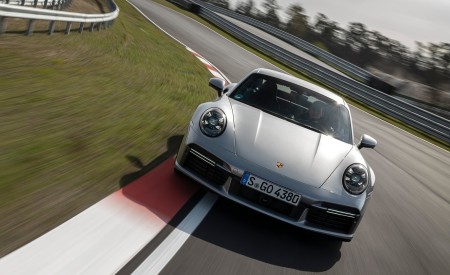 2021 Porsche 911 Turbo S Coupe (Color: GT Silver Metallic) Front Wallpapers 450x275 (94)