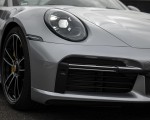 2021 Porsche 911 Turbo S Coupe (Color: GT Silver Metallic) Headlight Wallpapers 150x120