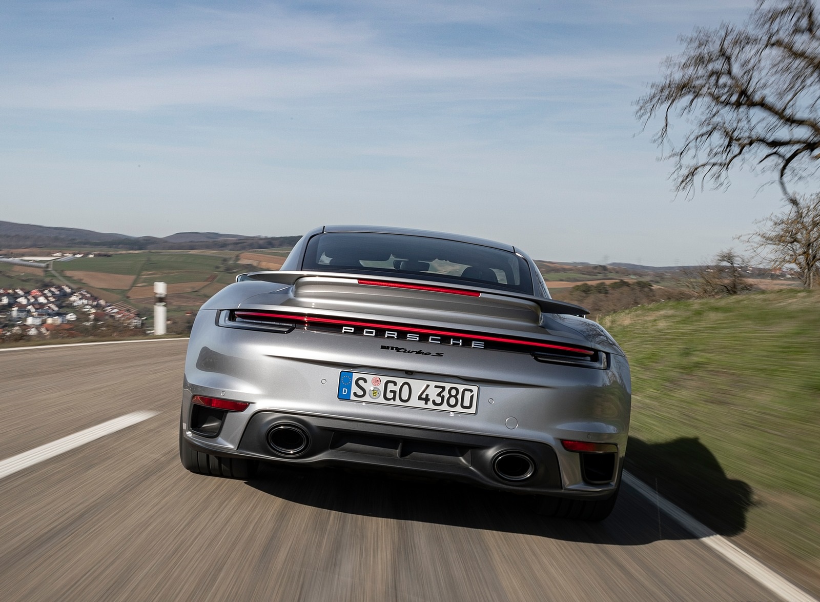 2021 Porsche 911 Turbo S Coupe (Color: GT Silver Metallic) Rear Wallpapers #97 of 254