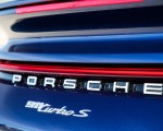 2021 Porsche 911 Turbo S Coupe (Color: Gentian Blue Metallic) Badge Wallpapers 150x120