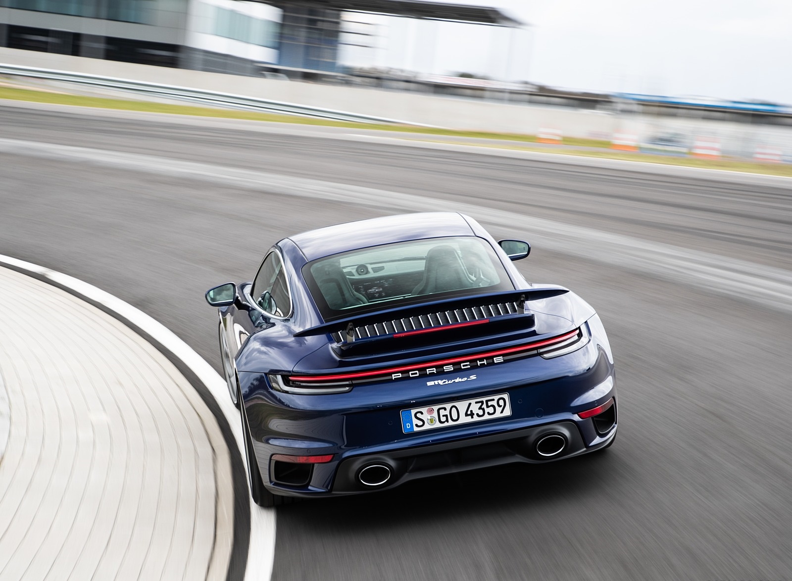 2021 Porsche 911 Turbo S Coupe (Color: Gentian Blue Metallic) Rear Wallpapers #177 of 254