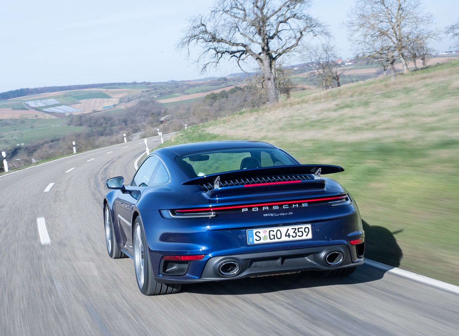 2021 Porsche 911 Turbo S Coupe (Color: Gentian Blue Metallic) Rear Wallpapers #162 of 254