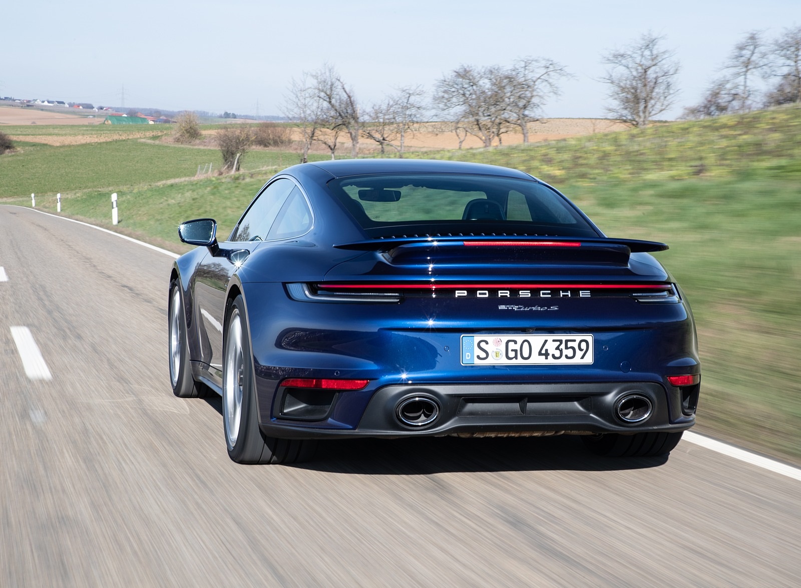 2021 Porsche 911 Turbo S Coupe (Color: Gentian Blue Metallic) Rear Wallpapers #163 of 254