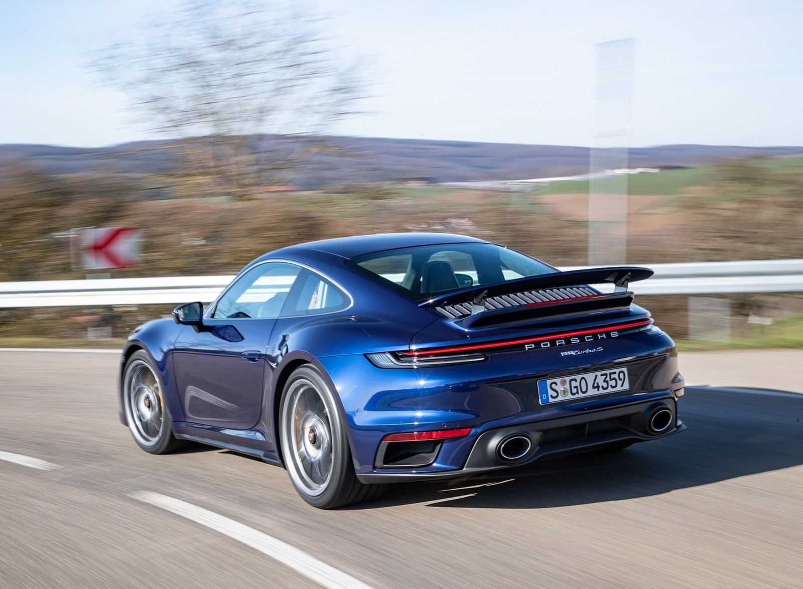 2021 Porsche 911 Turbo S Coupe (Color: Gentian Blue Metallic) Rear Wallpapers #164 of 254