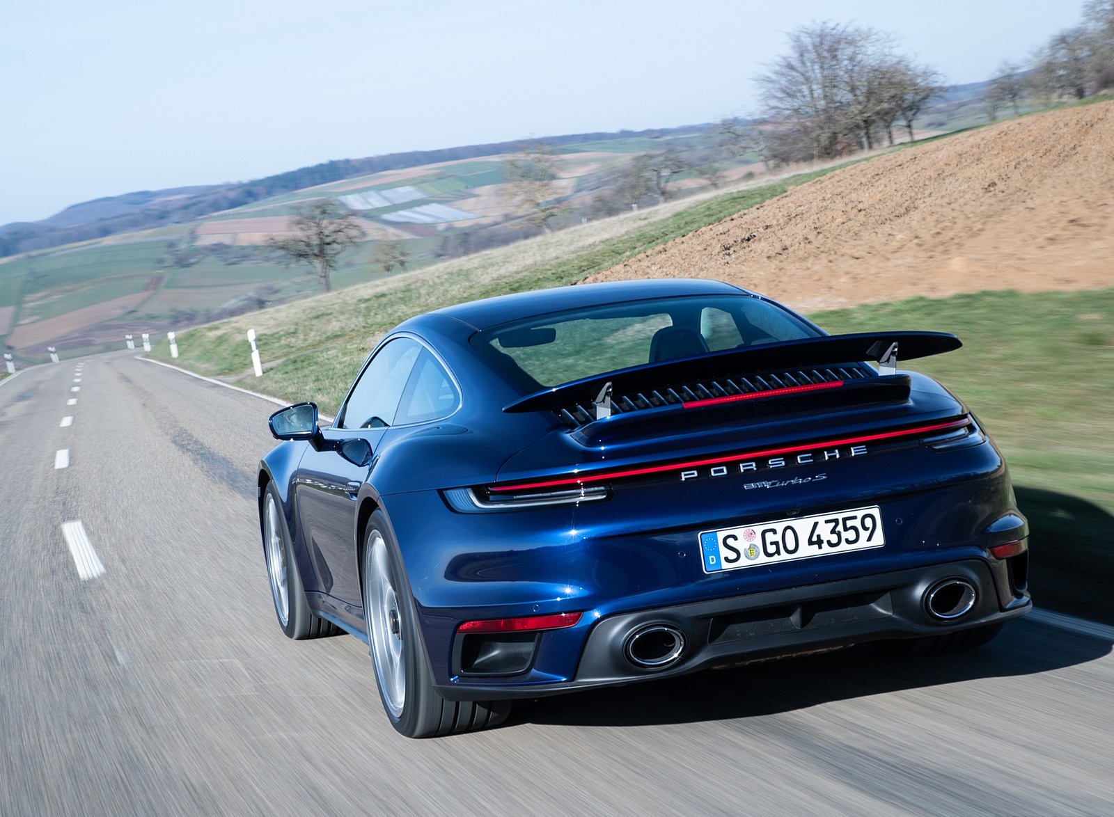 2021 Porsche 911 Turbo S Coupe (Color: Gentian Blue Metallic) Rear Wallpapers #165 of 254