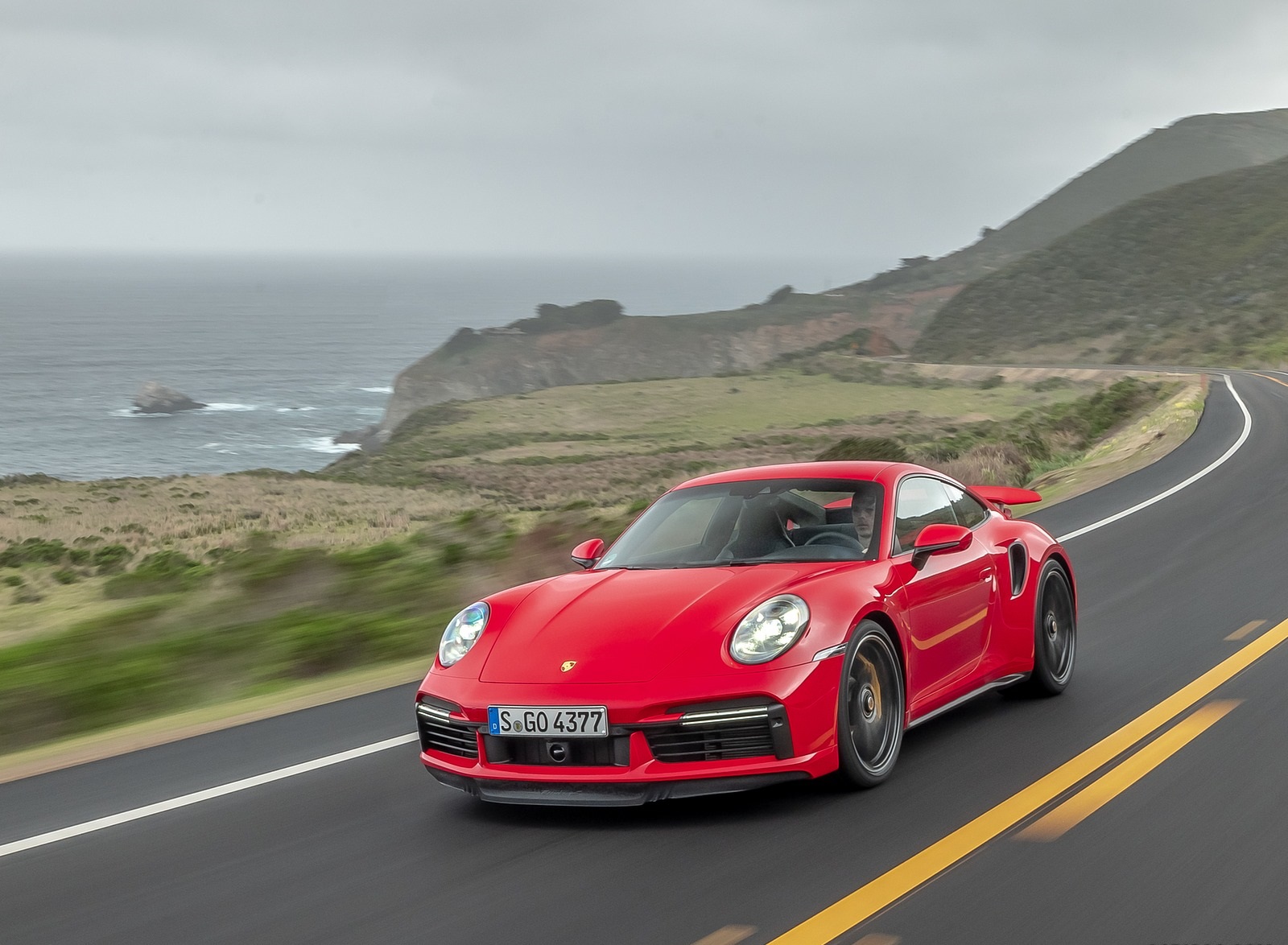 2021 Porsche 911 Turbo S Coupe (Color: Guards Red) Front Three-Quarter Wallpapers #62 of 254