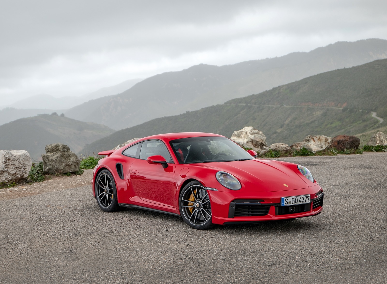 2021 Porsche 911 Turbo S Coupe (Color: Guards Red) Front Three-Quarter Wallpapers #72 of 254