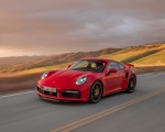 2021 Porsche 911 Turbo S Coupe (Color: Guards Red) Front Three-Quarter Wallpapers 150x120