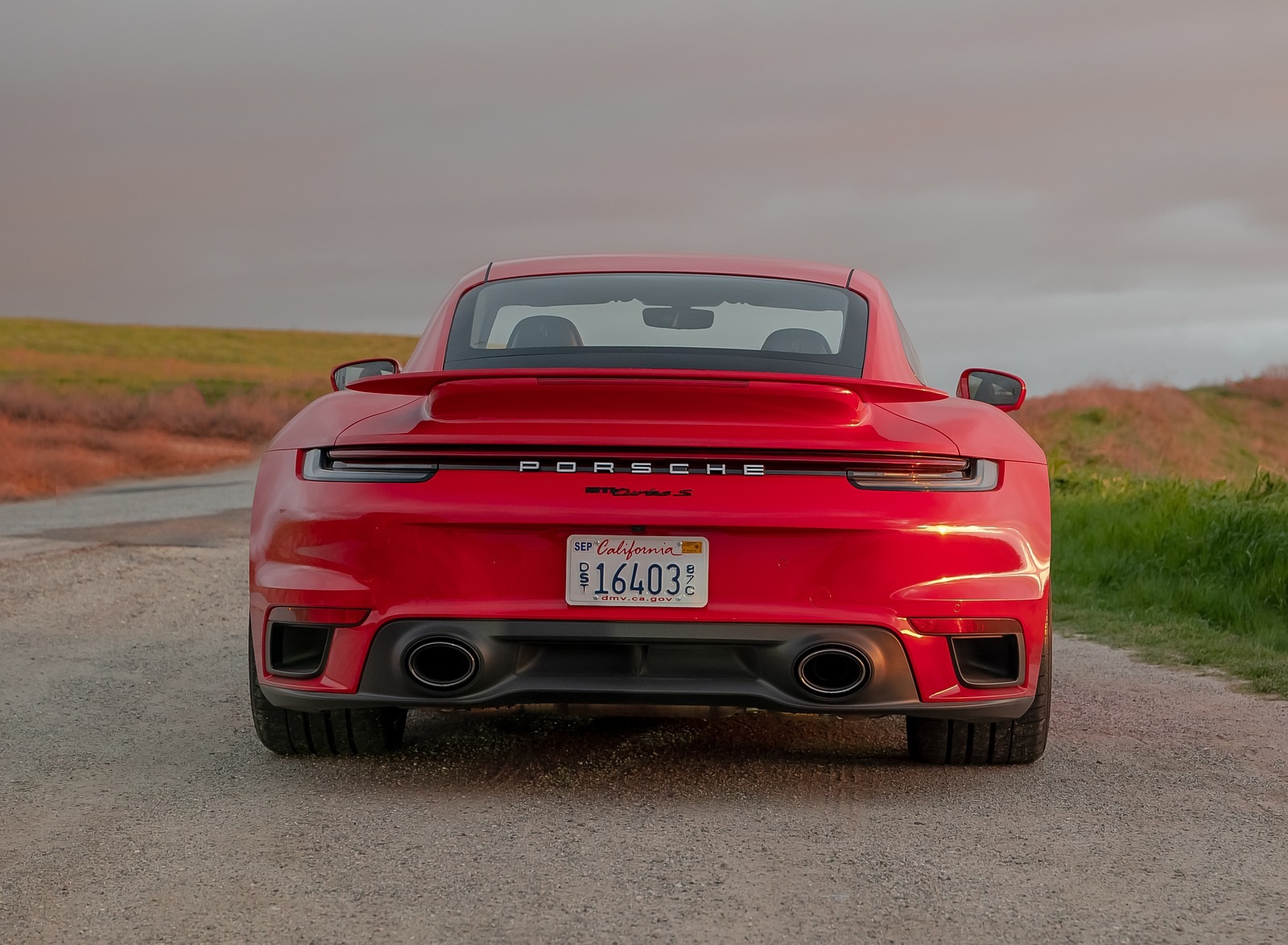 2021 Porsche 911 Turbo S Coupe (Color: Guards Red) Rear Wallpapers #76 of 254