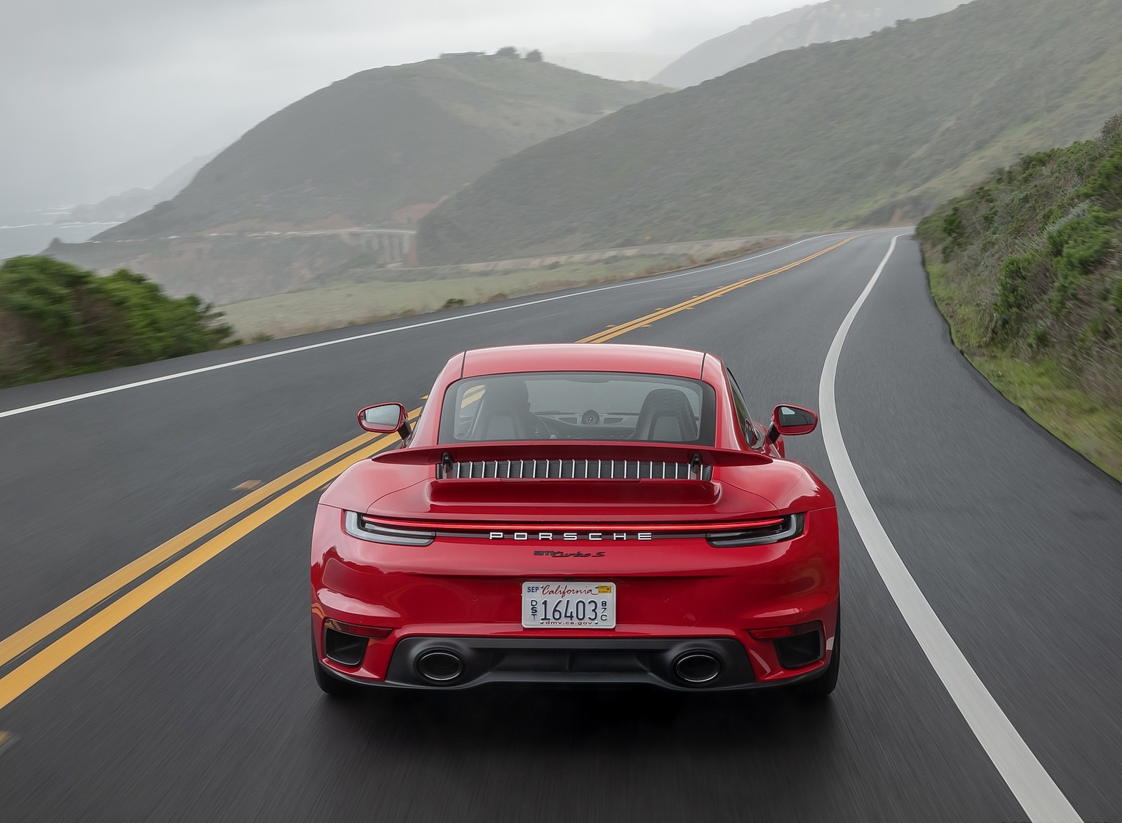 2021 Porsche 911 Turbo S Coupe (Color: Guards Red) Rear Wallpapers #66 of 254