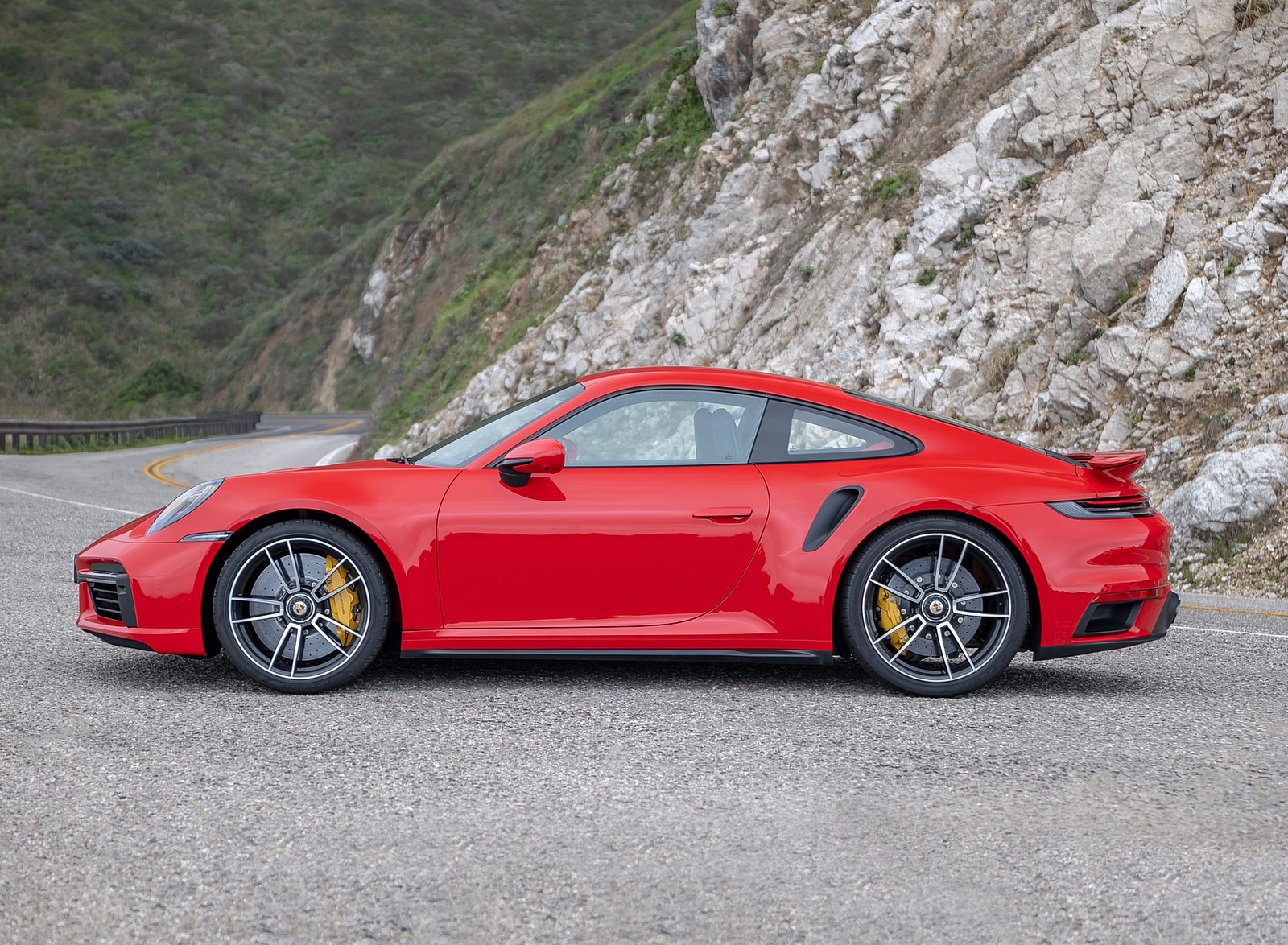 2021 Porsche 911 Turbo S Coupe (Color: Guards Red) Side Wallpapers #77 of 254