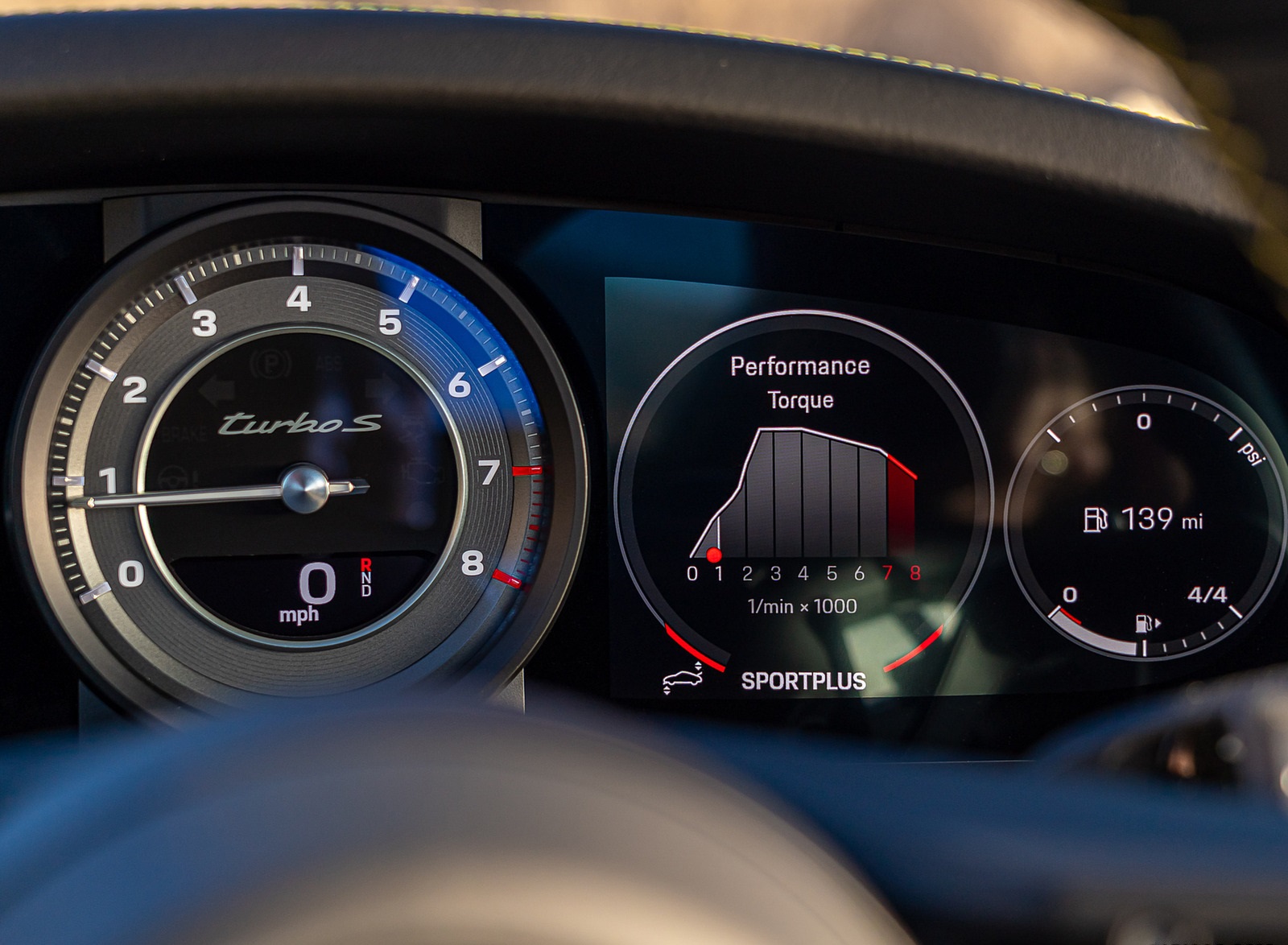 2021 Porsche 911 Turbo S Coupe (Color: Python Green) Digital Instrument Cluster Wallpapers #56 of 254