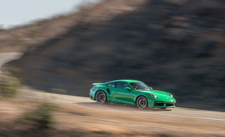 2021 Porsche 911 Turbo S Coupe (Color: Python Green) Front Three-Quarter Wallpapers 450x275 (4)