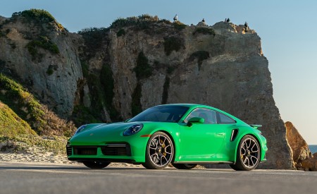 2021 Porsche 911 Turbo S Coupe (Color: Python Green) Front Three-Quarter Wallpapers 450x275 (9)