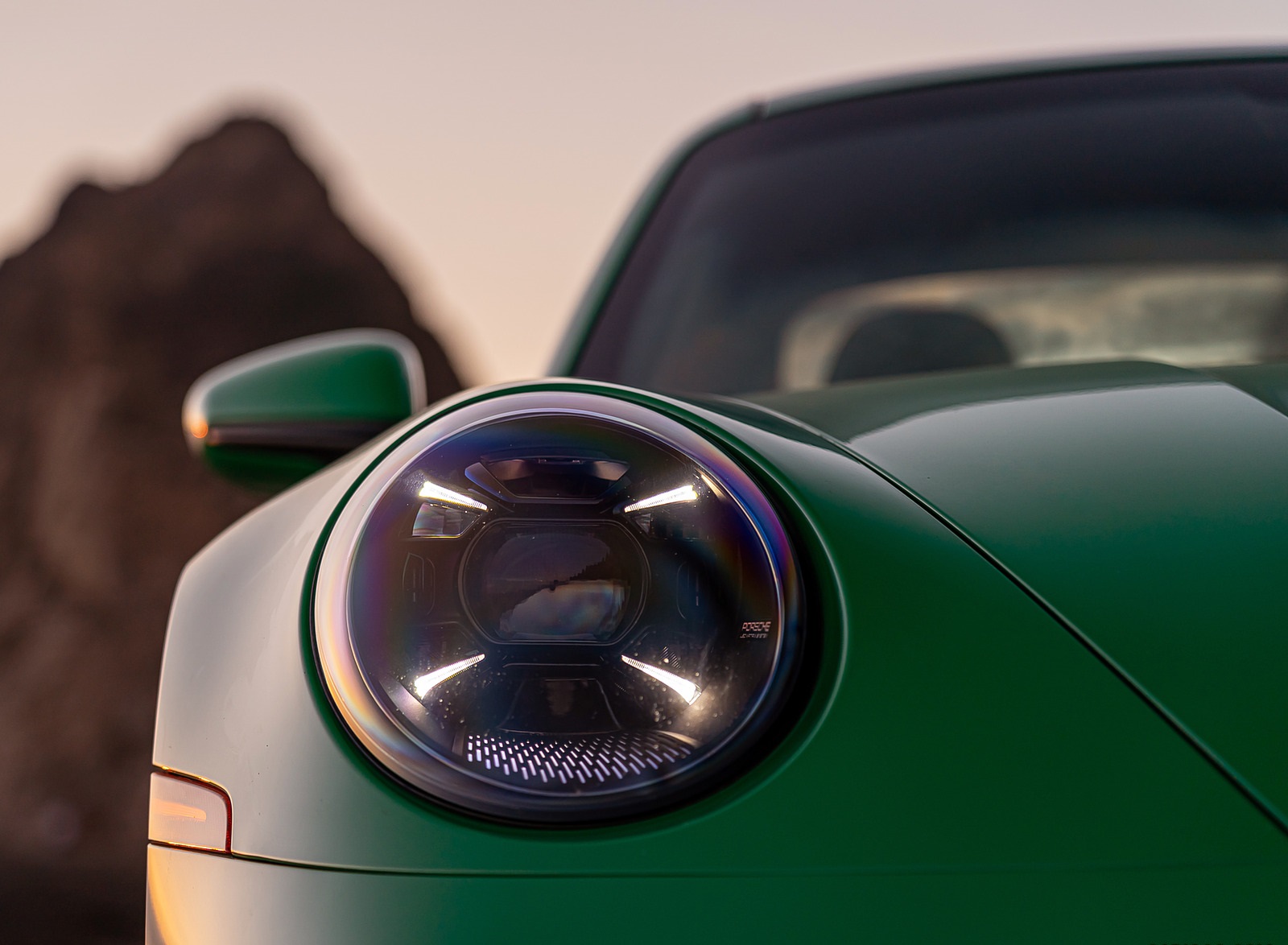 2021 Porsche 911 Turbo S Coupe (Color: Python Green) Headlight Wallpapers #28 of 254