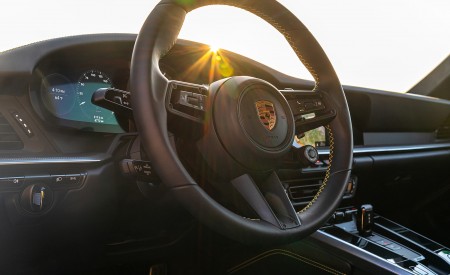 2021 Porsche 911 Turbo S Coupe (Color: Python Green) Interior Steering Wheel Wallpapers 450x275 (47)