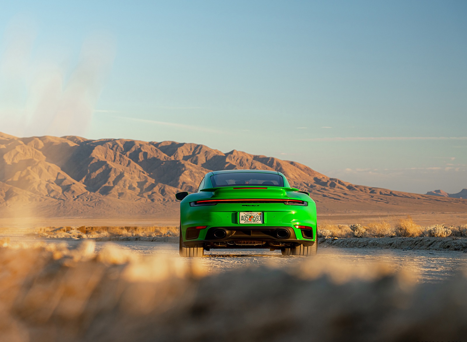 2021 Porsche 911 Turbo S Coupe (Color: Python Green) Rear Wallpapers  #14 of 254