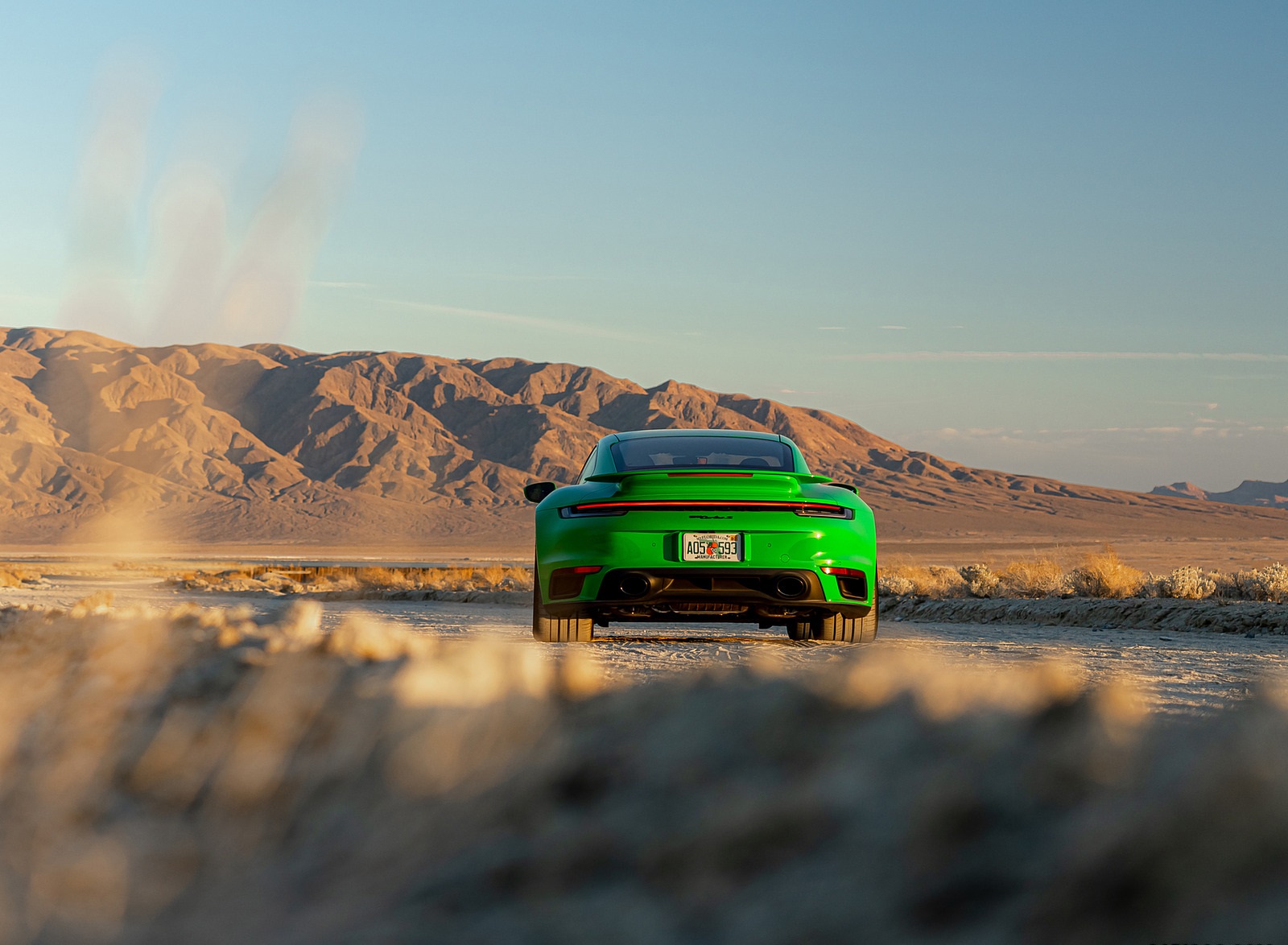 2021 Porsche 911 Turbo S Coupe (Color: Python Green) Rear Wallpapers #17 of 254