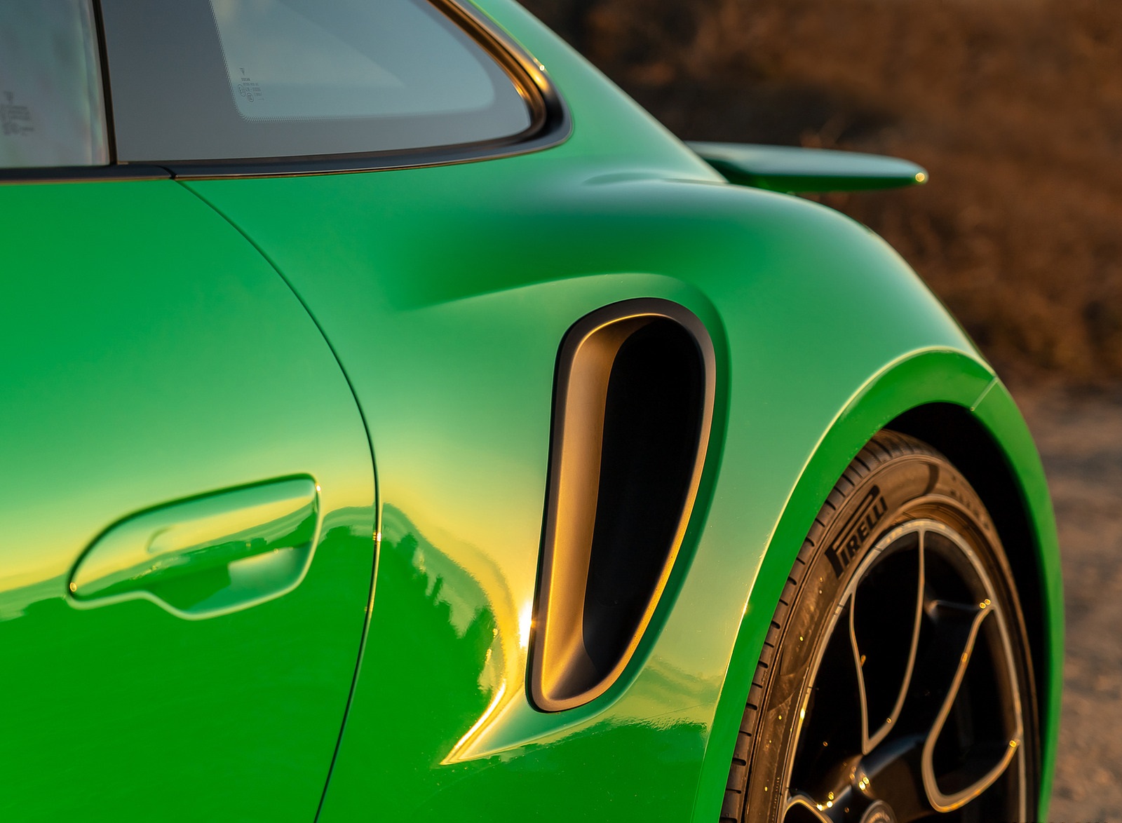 2021 Porsche 911 Turbo S Coupe (Color: Python Green) Side Vent Wallpapers #32 of 254