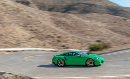 2021 Porsche 911 Turbo S Coupe (Color: Python Green) Side Wallpapers 450x275 (6)