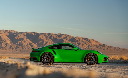 2021 Porsche 911 Turbo S Coupe (Color: Python Green) Side Wallpapers 450x275 (20)