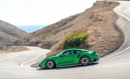 2021 Porsche 911 Turbo S Coupe (Color: Python Green) Side Wallpapers 450x275 (3)