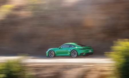 2021 Porsche 911 Turbo S Coupe (Color: Python Green) Side Wallpapers 450x275 (8)