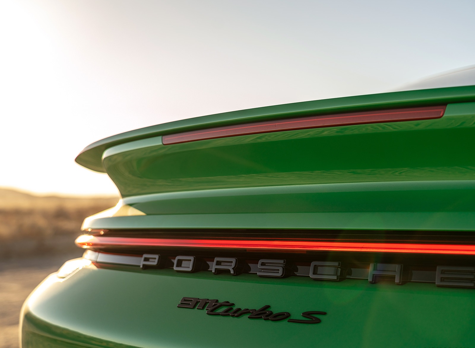 2021 Porsche 911 Turbo S Coupe (Color: Python Green) Spoiler Wallpapers  #36 of 254