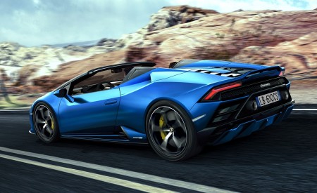2021 Lamborghini Huracán EVO RWD Spyder Rear Three-Quarter Wallpapers 450x275 (4)