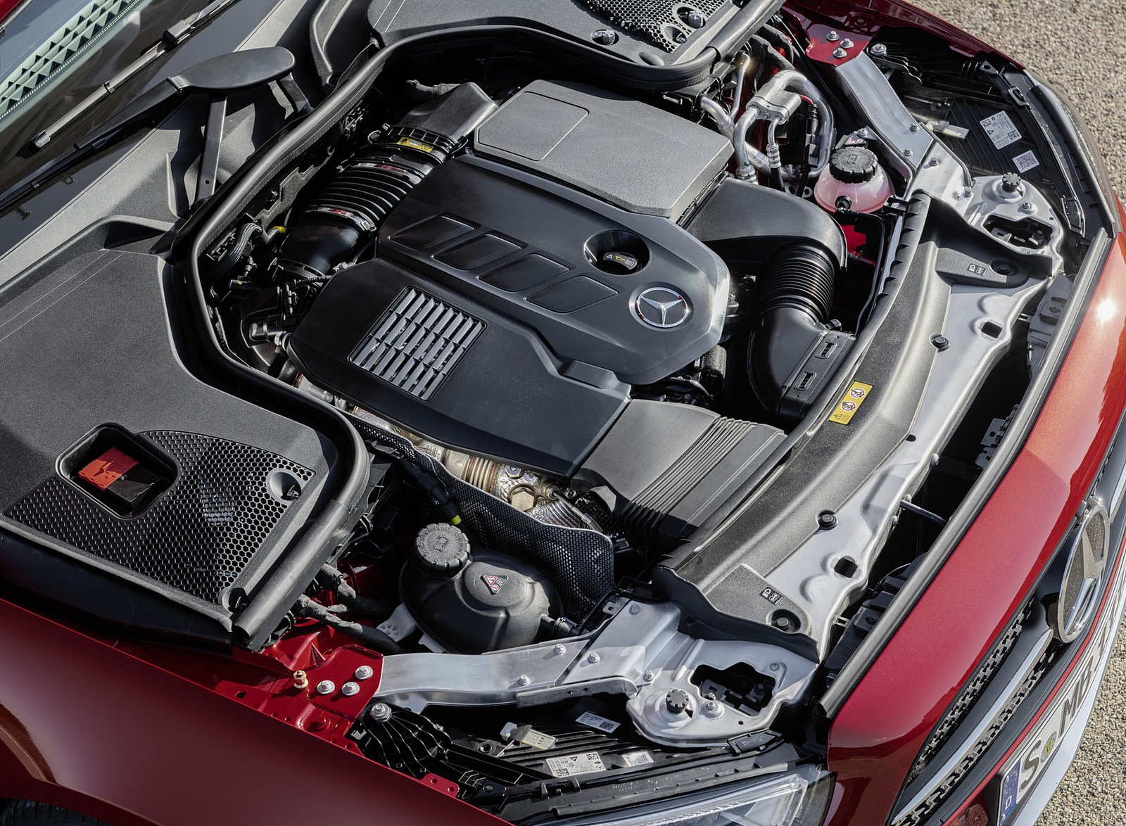 2021 Mercedes-Benz E 450 4MATIC Cabriolet AMG Line (Color: Designo Hyacinth Red Metallic) Engine Wallpapers #53 of 55
