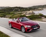 2021 Mercedes-Benz E 450 4MATIC Cabriolet AMG Line (Color: Designo Hyacinth Red Metallic) Front Three-Quarter Wallpapers 150x120