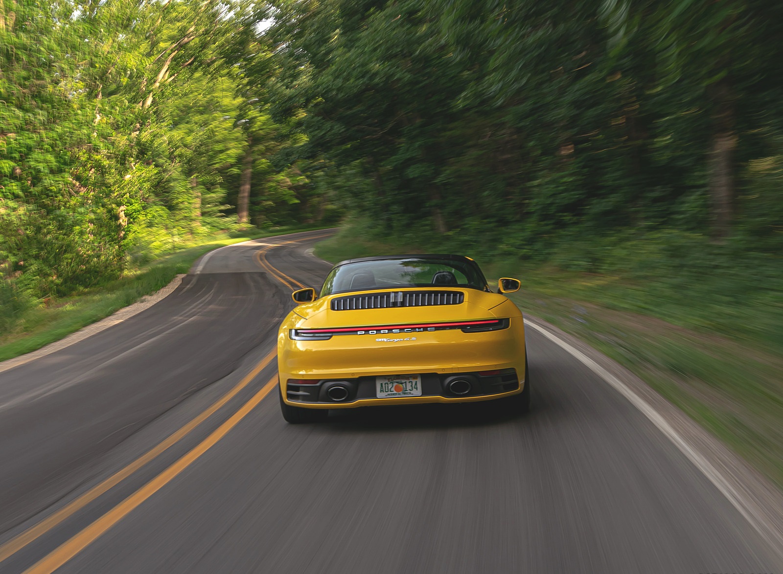 2021 Porsche 911 Targa 4S (Color: Racing Yellow) Rear Wallpapers (4)
