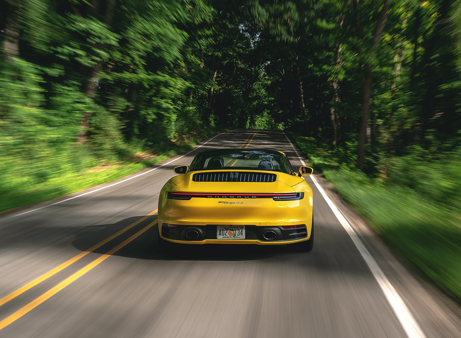 2021 Porsche 911 Targa 4S (Color: Racing Yellow) Rear Wallpapers (6)