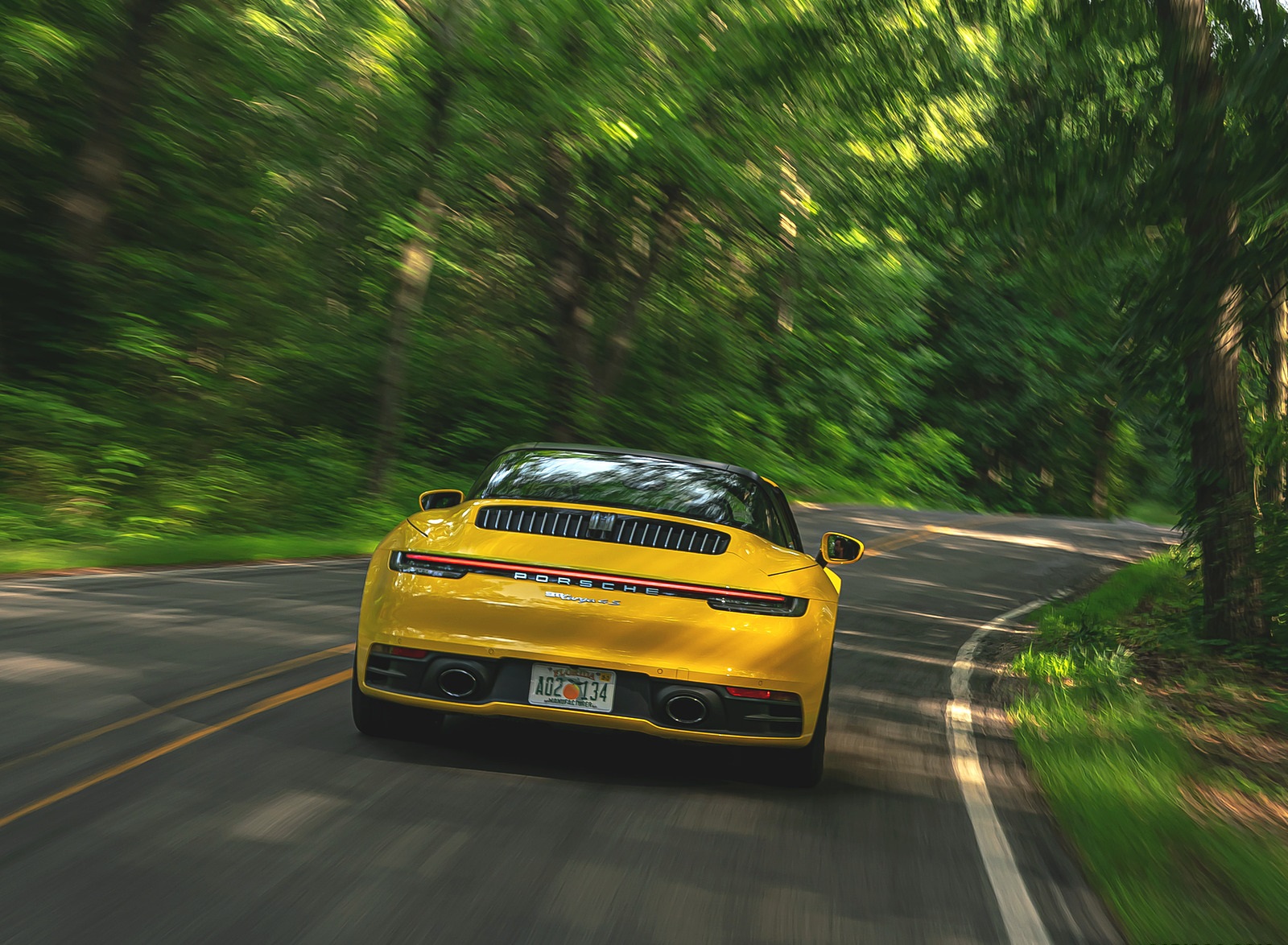 2021 Porsche 911 Targa 4S (Color: Racing Yellow) Rear Wallpapers (10)