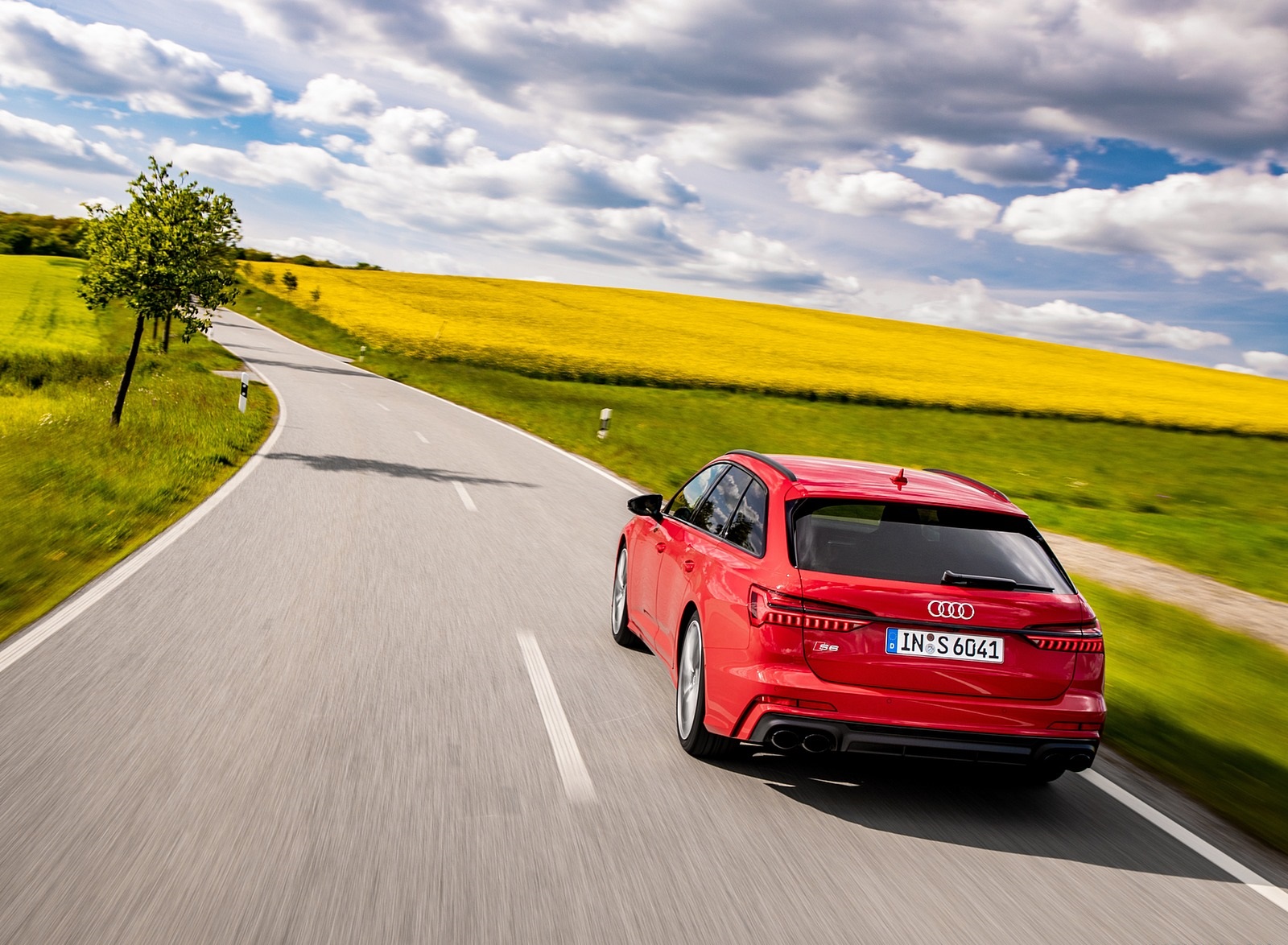 2020 Audi S6 Avant TDI (Color: Tango Red) Rear Wallpapers  (9)