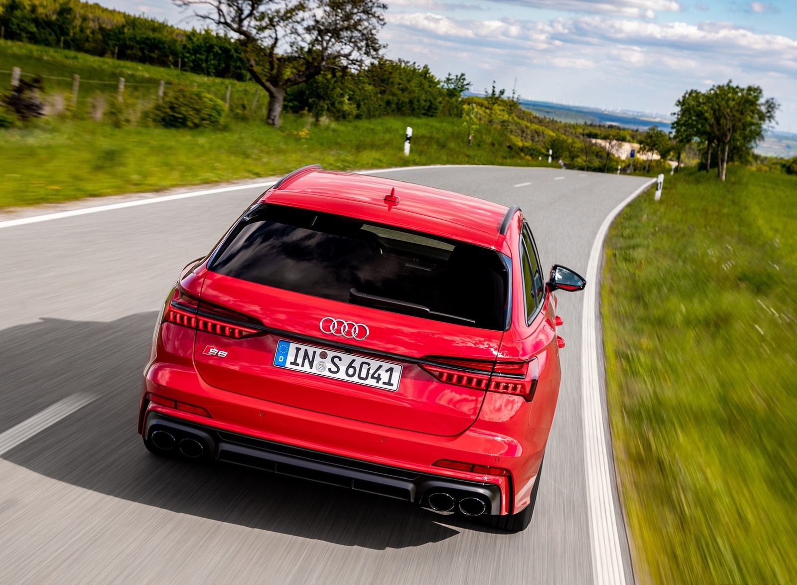 2020 Audi S6 Avant TDI (Color: Tango Red) Rear Wallpapers (10)