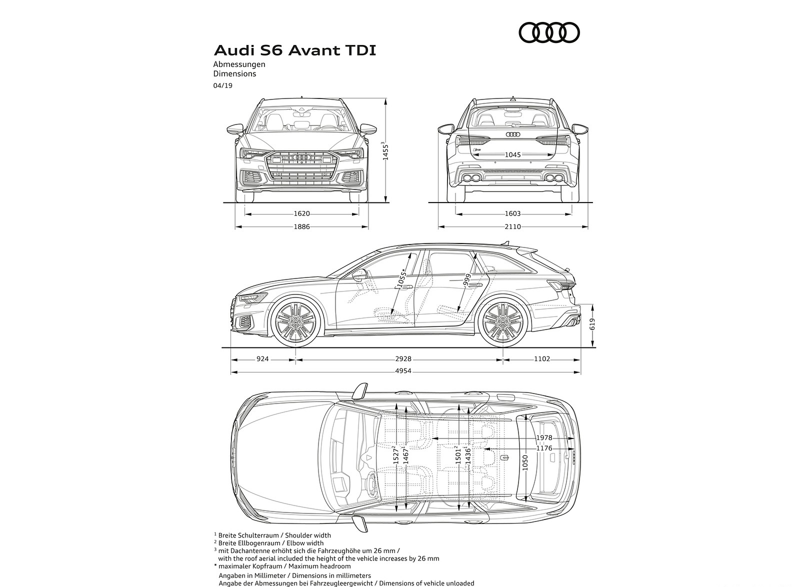 2020 Audi S6 Avant TDI Dimensions Wallpapers #56 of 60