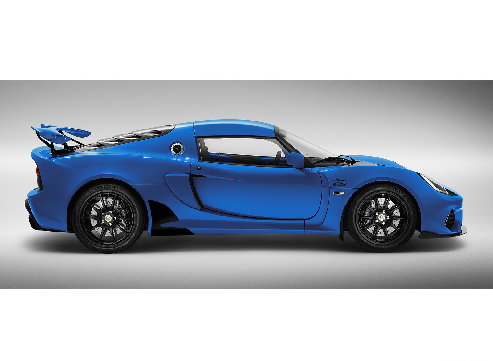 2020 Lotus Exige Sport 410 20th Anniversary (Color: Laser Blue) Side Wallpapers #14 of 15