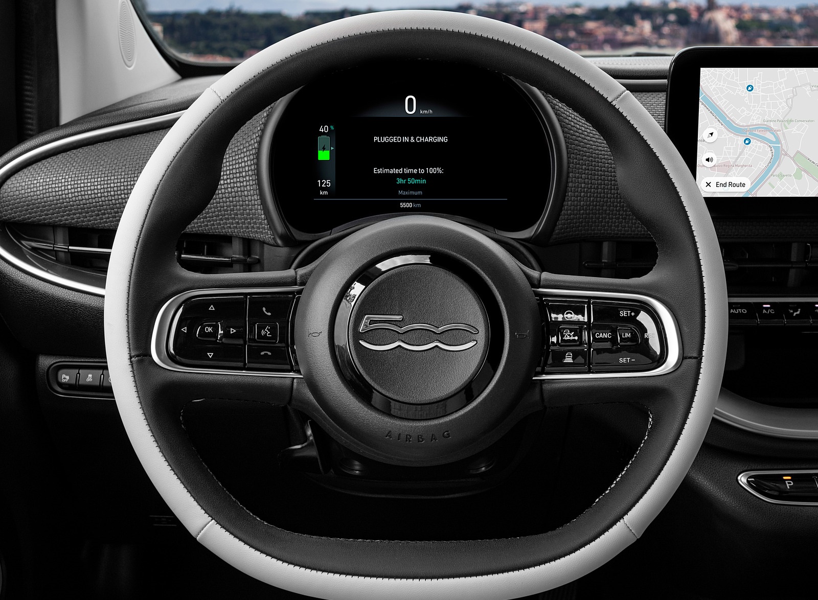 2021 Fiat 500 la Prima EV Interior Steering Wheel Wallpapers #26 of 37