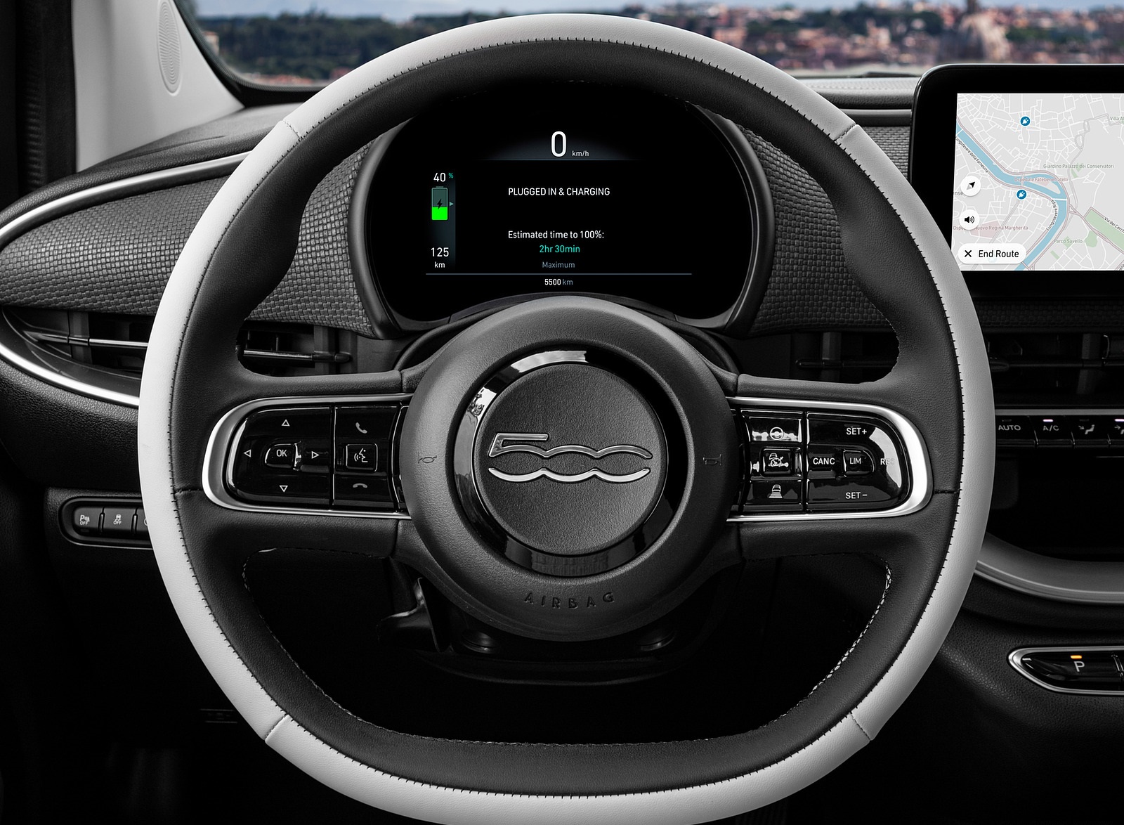 2021 Fiat 500 la Prima EV Interior Steering Wheel Wallpapers #25 of 37