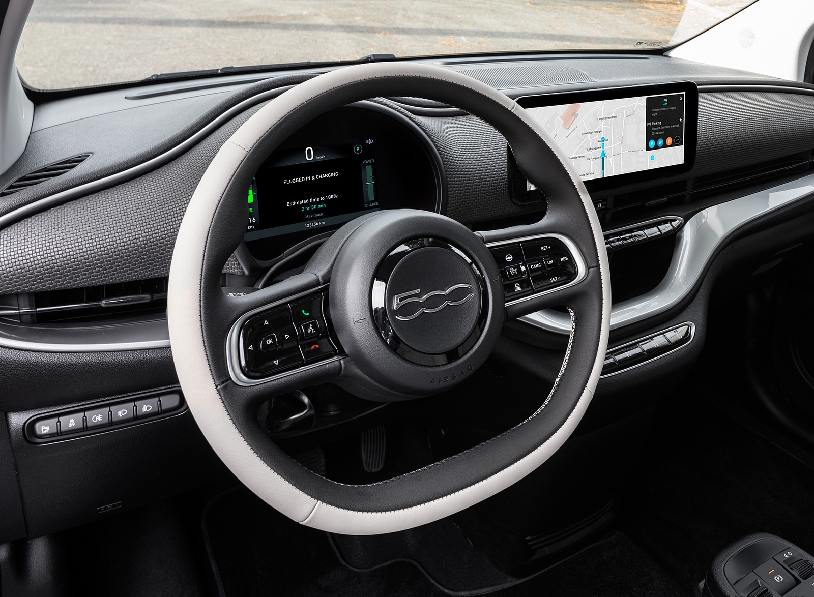 2021 Fiat 500 la Prima EV Interior Steering Wheel Wallpapers #24 of 37