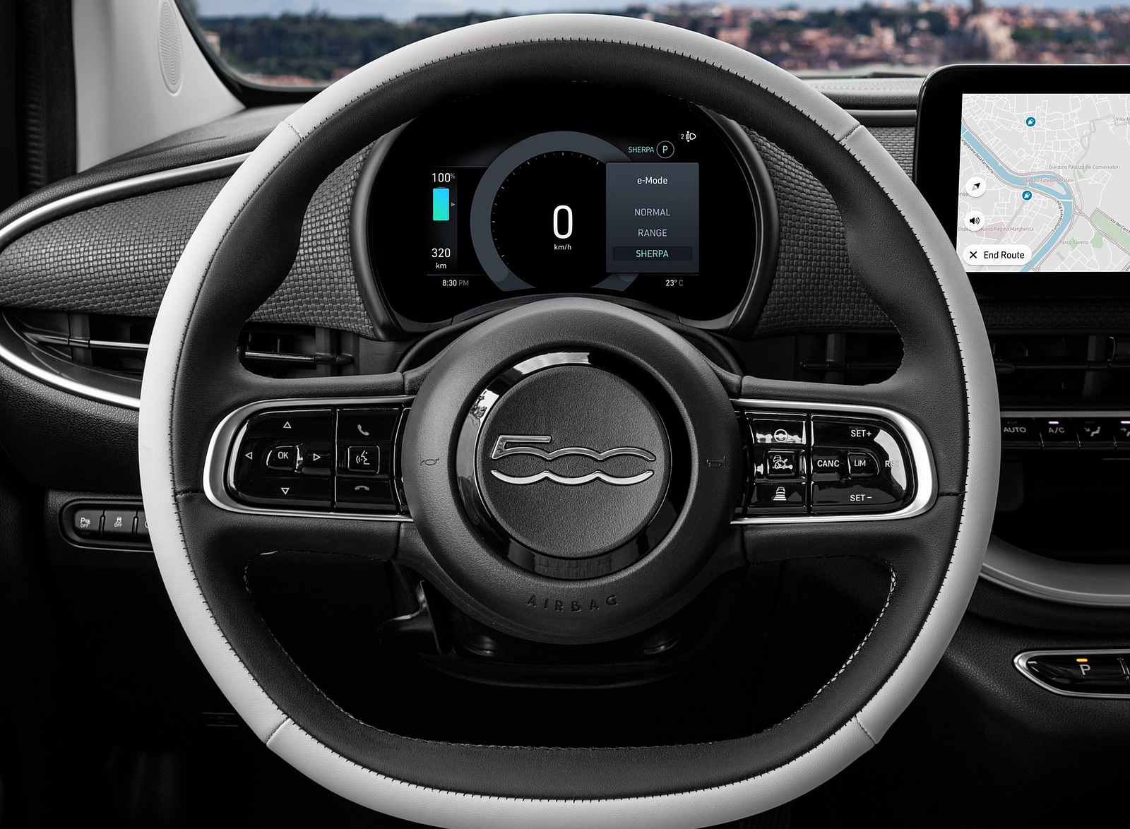 2021 Fiat 500 la Prima EV Interior Steering Wheel Wallpapers #23 of 37