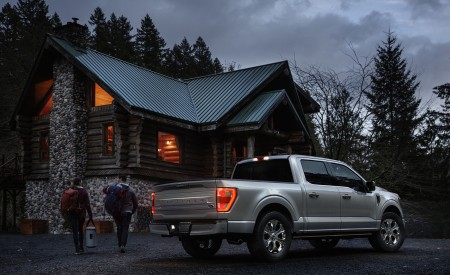 2021 Ford F-150 Platinum (Color: Iconic Silver) Rear Three-Quarter Wallpapers 450x275 (21)