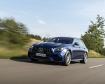 2021 Mercedes-AMG E 63 S Estate 4MATIC+ (Color: Designo Magno Brilliant Blue) Front Three-Quarter Wallpapers 150x120