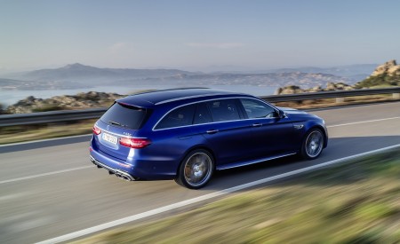 2021 Mercedes-AMG E 63 S Estate (Color: Brilliant Blue Magno) Rear Three-Quarter Wallpapers 450x275 (71)