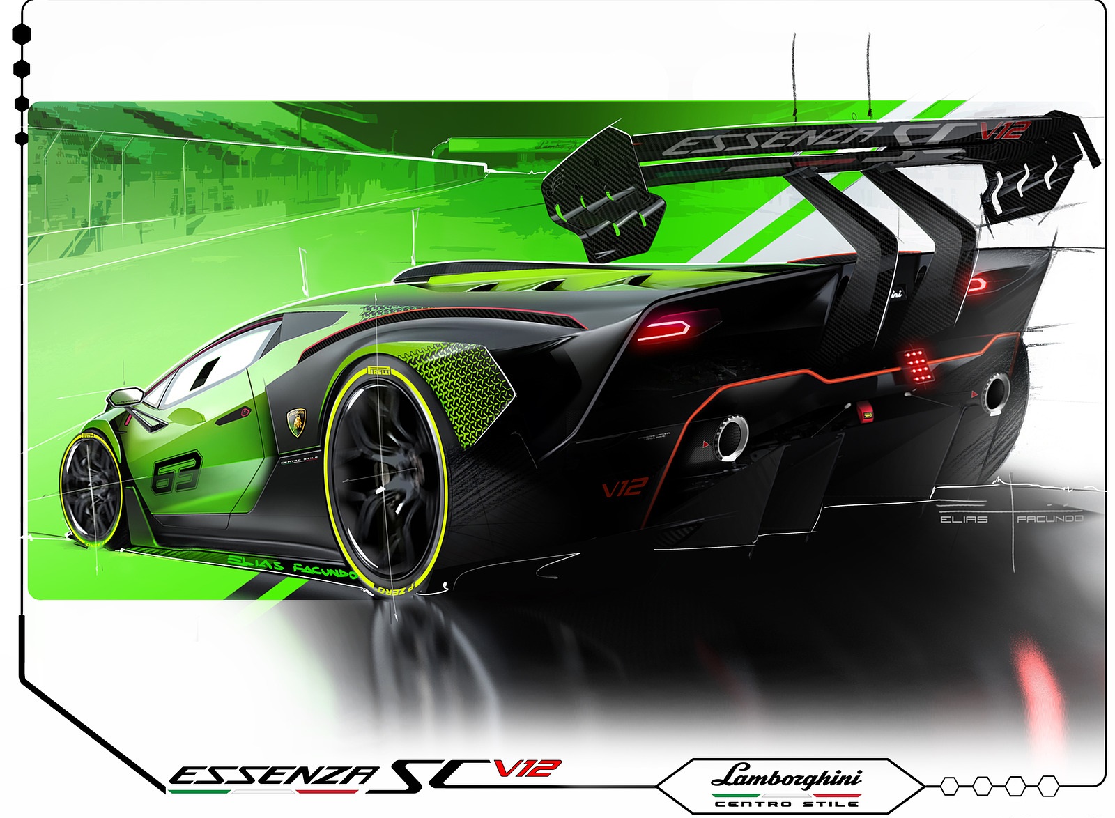 2021 Lamborghini Essenza SCV12 Design Sketch Wallpapers #26 of 36