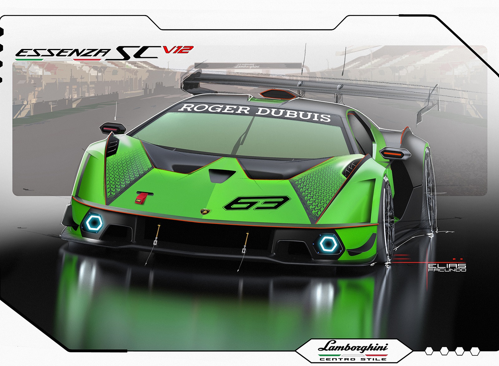 2021 Lamborghini Essenza SCV12 Design Sketch Wallpapers #24 of 36