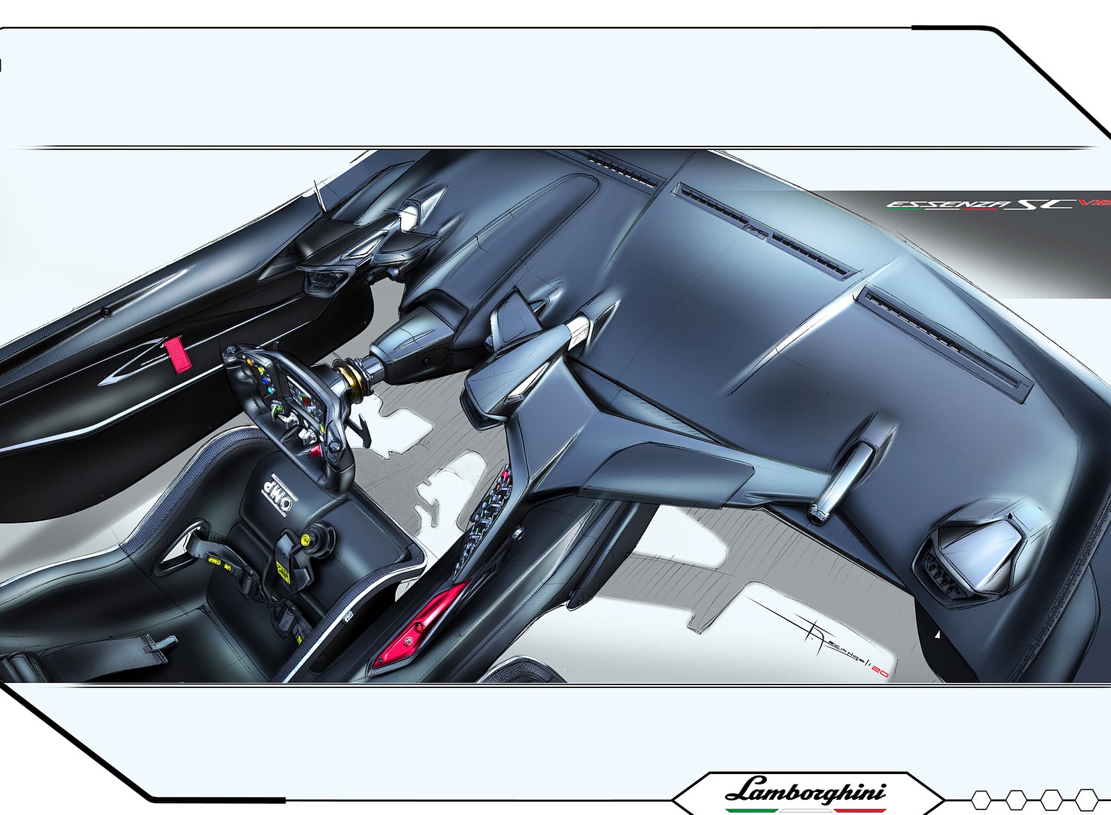 2021 Lamborghini Essenza SCV12 Design Sketch Wallpapers #34 of 36