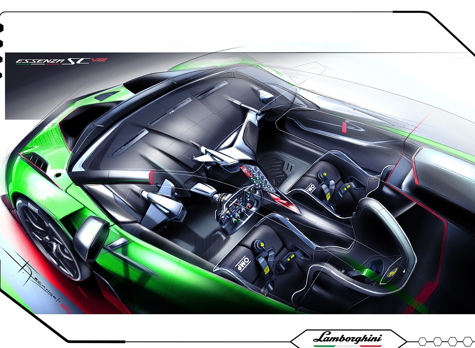 2021 Lamborghini Essenza SCV12 Design Sketch Wallpapers #32 of 36